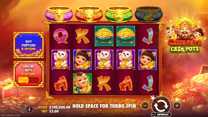 Caishen’s Cash Pots - game screen with reels